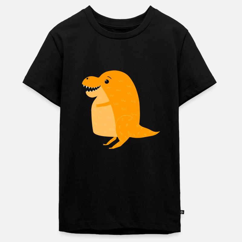 Cute T-Rex -orange - Teenager Premium Organic T-Shirt - black