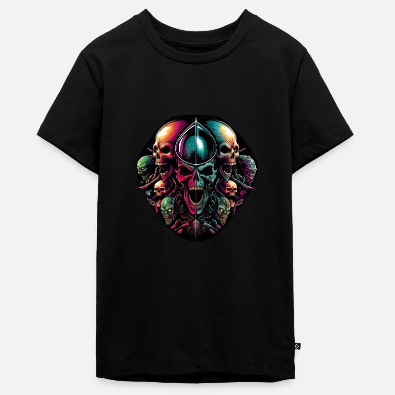 Skulls of Despair Gross - Teenager Premium Bio T-Shirt - Schwarz
