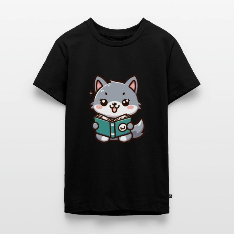 Der lese Wolf Teenager Premium Bio T-Shirt