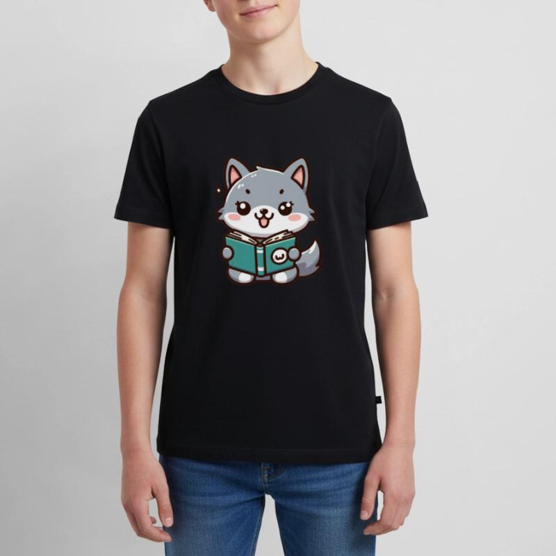 Der lese Wolf Teenager Premium Bio T-Shirt