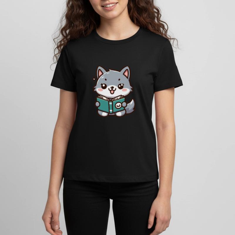 Der lese Wolf Teenager Premium Bio T-Shirt