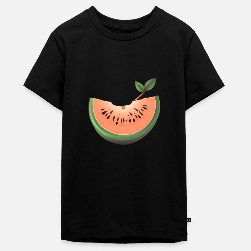 Pastèque, Melon, Fruit, Fruit - T-shirt Premium bio Ado - noir