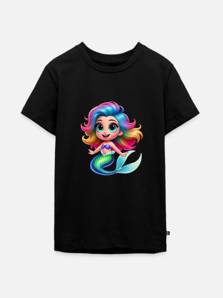 Pixar-Style Cartoon Mermaid - Teenager Premium Bio T-Shirt - Schwarz