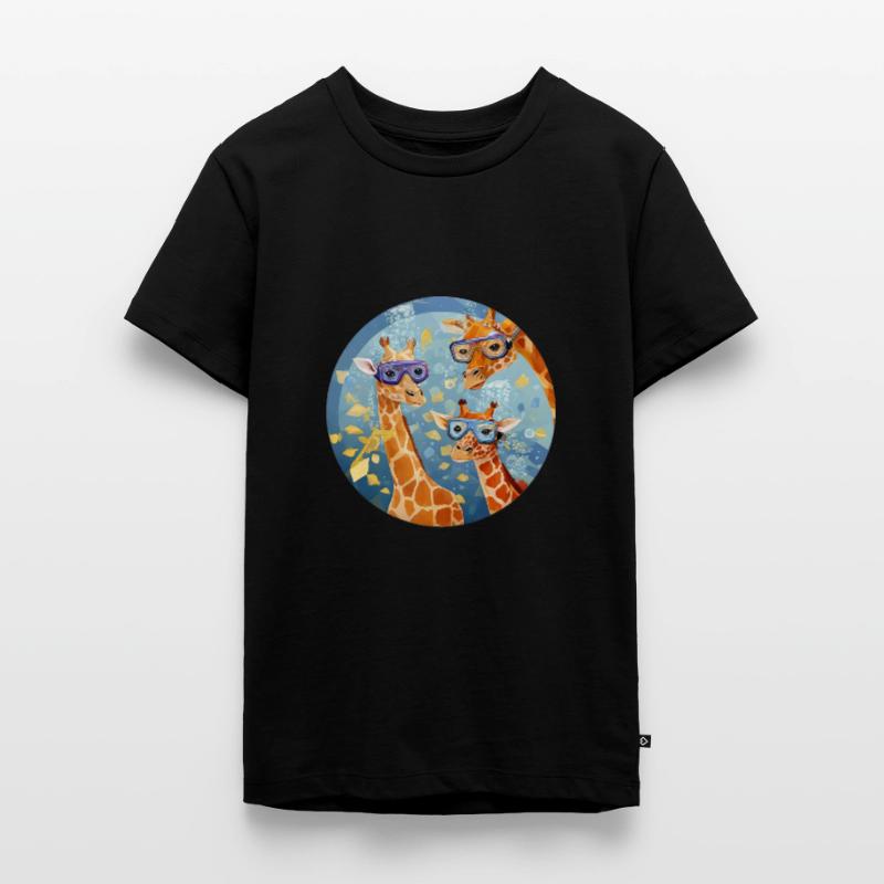 Giraffes underwater with diving goggles Teenager Premium Organic T-Shirt
