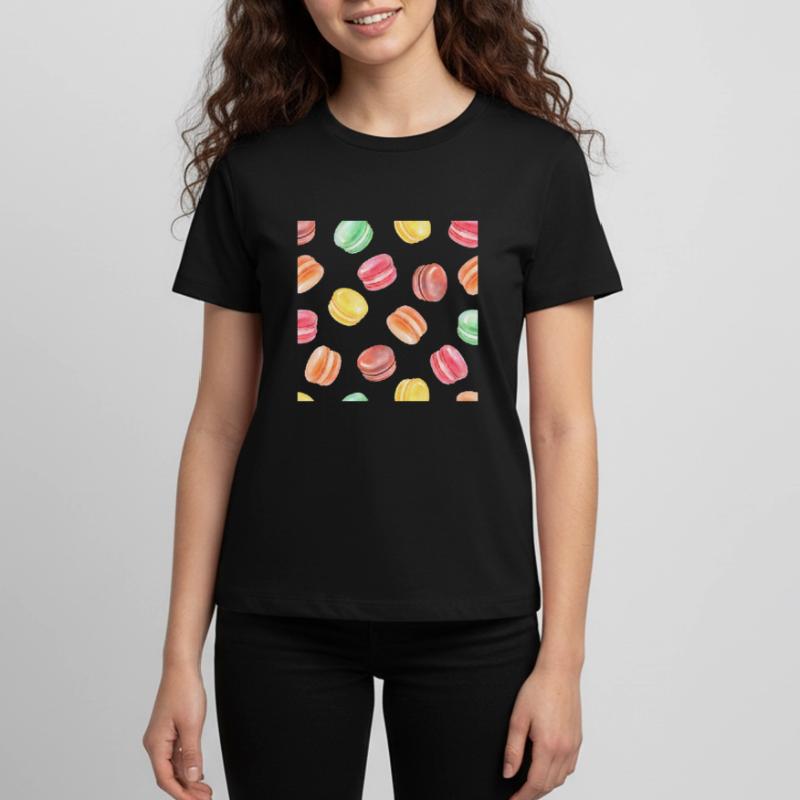 Bunte Macarons Muster Teenager Premium Bio T-Shirt