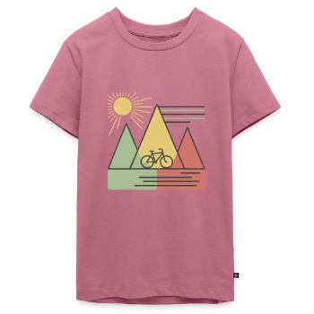 Cycling Touring - Teenager Premium Organic T-Shirt - mauve - Front - AI Model Teenager Male light (155cm)
