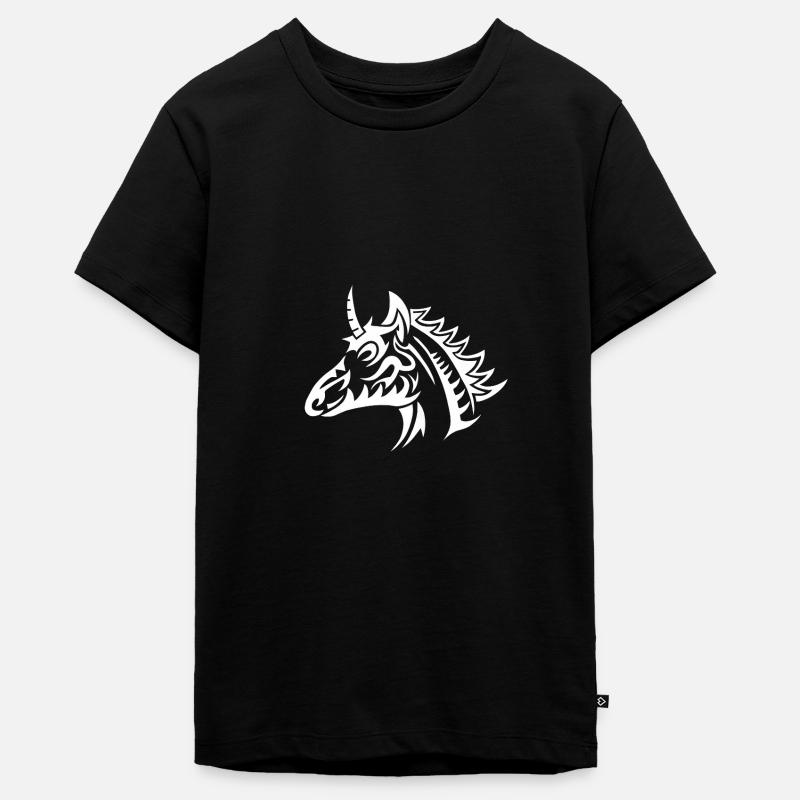 Licorne blanche - T-shirt Premium bio Ado - noir