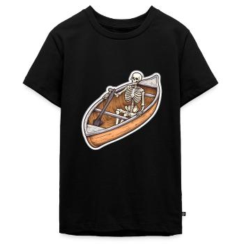 Skeleton in Boat Adventure - Teenager Premium Organic T-Shirt - black - Front - AI Model Teenager Male light (155cm)