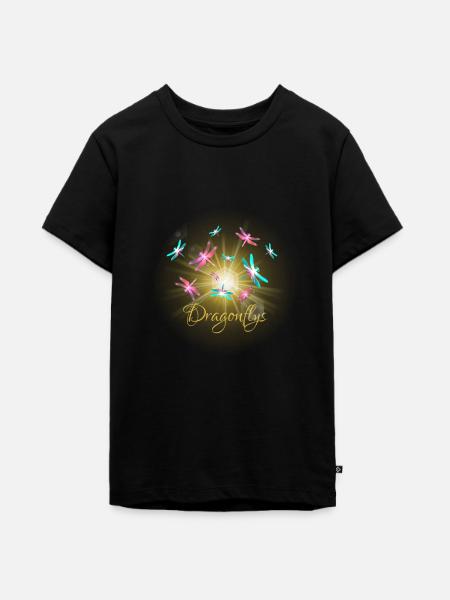 dragonfly Libelle - Teenager Premium Bio T-Shirt - Schwarz