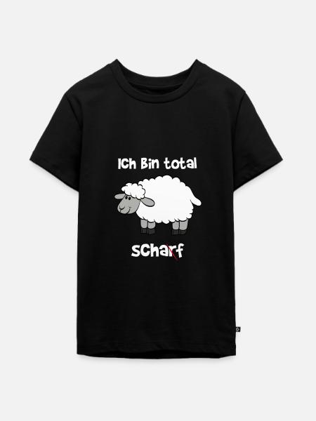 Ich bin total Scharf / Schaf - Teenager Premium Bio T-Shirt - Schwarz