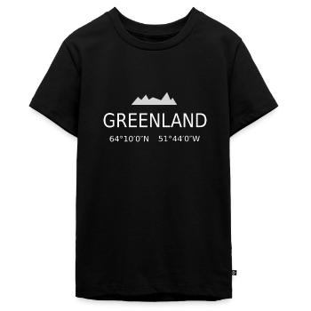 Groenland Groenland coordonnées Geo - T-shirt Premium bio Ado - noir - Devant - AI Model Teenager Male light (155cm)