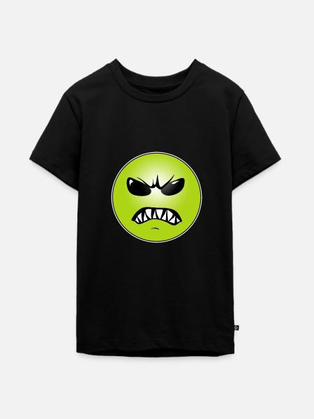 Grimmiges Lachgesicht - Teenager Premium Bio T-Shirt - Schwarz