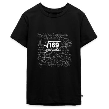 SQUARE ROOT 169 = 13 YEARS OLD MATH BIRTHDAY GIFT - Teenager Premium Bio T-Shirt - Schwarz - Vorne - AI Model Teenager Male light (155cm)