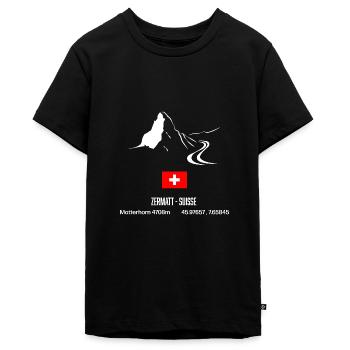 Zermatt Ski - T-shirt Premium bio Ado - noir - Devant - AI Model Teenager Male light (155cm)