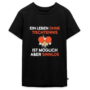 Tischtennis Pingpong Sport Tischtennisspieler - Teenager Premium Bio T-Shirt - Schwarz - Vorne - AI Model Teenager Male light (155cm)