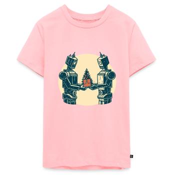 Joie de Noël robotique - T-shirt Premium bio Ado - rose - Devant