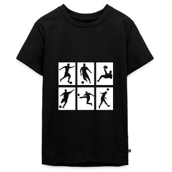 FUSSBALL - Teenager Premium Bio T-Shirt - Schwarz - Vorne - AI Model Teenager Male light (155cm)