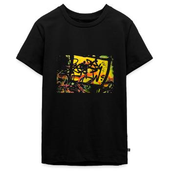 Graffiti Wall - Teenager Premium Bio T-Shirt - Schwarz - Vorne - AI Model Teenager Male light (155cm)