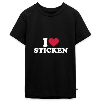 Embroider - Teenager Premium Organic T-Shirt - black - Front - AI Model Teenager Male light (155cm)