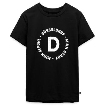 Düsseldorf - Teenager Premium Bio T-Shirt - Schwarz - Vorne - AI Model Teenager Male light (155cm)