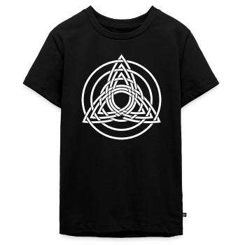 Triquetra, paganisme germanique, art celtique, - T-shirt Premium bio Ado - noir - Devant - AI Model Teenager Male light (155cm)