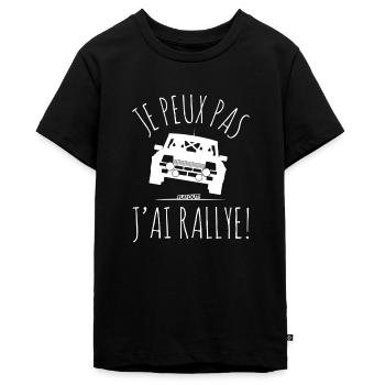 R5 TURBO RALLYE JE PEUX PAS J'AI RALLYE - T-shirt Premium bio Ado - noir - Devant - AI Model Teenager Male light (155cm)