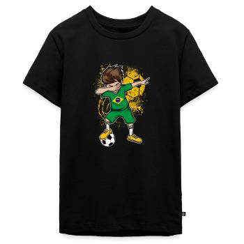 Brazil Soccer World Cup jersey national team - Teenager Premium Organic T-Shirt - black - Front - AI Model Teenager Male light (155cm)