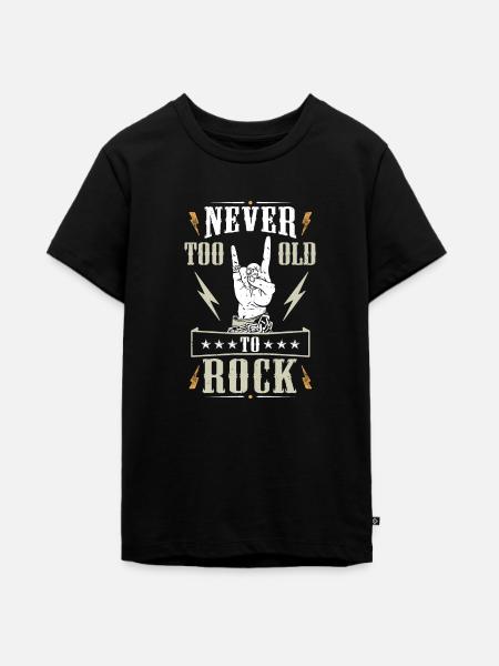 Never Too Old To Rock - Teenager Premium Bio T-Shirt - Schwarz