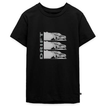 DRIFT dark - Teenager Premium Organic T-Shirt - black - Front - AI Model Teenager Male light (155cm)