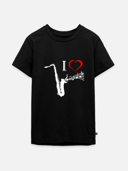 Saxophon - Teenager Premium Bio T-Shirt - Schwarz