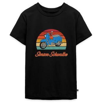 Schwalbenfahrer Simsonfahrer Schwalbe Simson KR51 - Teenager Premium Bio T-Shirt - Schwarz - Vorne - AI Model Teenager Male light (155cm)