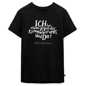 Fridays For Future | gegen die Klimakatastrophe - Teenager Premium Bio T-Shirt - Schwarz - Vorne - AI Model Teenager Male light (155cm)