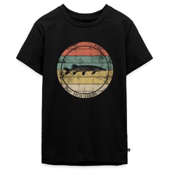 Hecht Raubfisch Retro Vintage - Teenager Premium Bio T-Shirt - Schwarz - Vorne - AI Model Teenager Male light (155cm)