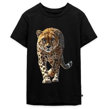 Gepard - Teenager Premium Bio T-Shirt - Schwarz - Vorne - AI Model Teenager Male light (155cm)