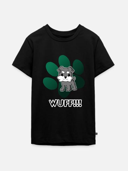 Wuff-Hund - Teenager Premium Bio T-Shirt - Schwarz