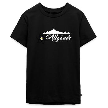 Allgäuer Design Weiß - Teenager Premium Bio T-Shirt - Schwarz - Vorne - AI Model Teenager Male light (155cm)