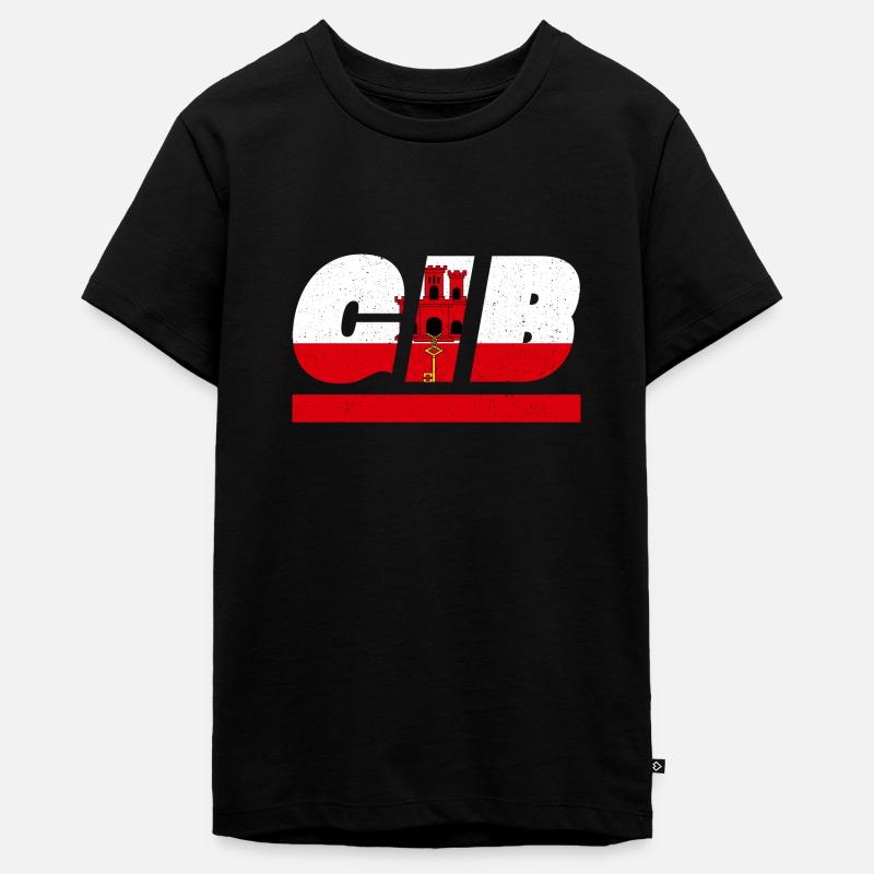 Drapeau de Gibraltar Drapeau GIB - T-shirt Premium bio Ado - noir