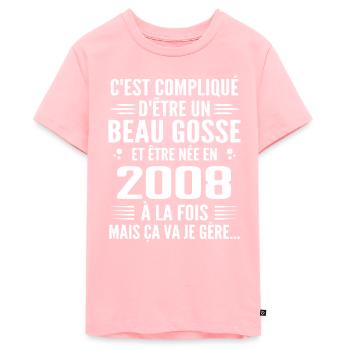 Toujours Beau Gosse 2008 Birthday Gift 2008 - Teenager Premium Organic T-Shirt - rose - Front