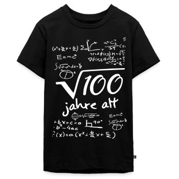 10. Birthday Wurzel 100 Geburtstag 10 Jahre mathe - Teenager Premium Bio T-Shirt - Schwarz - Vorne - AI Model Teenager Male light (155cm)