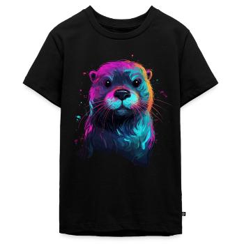 Loutre Loutre Loutre Loutre de mer - T-shirt Premium bio Ado - noir - Devant - AI Model Teenager Male light (155cm)