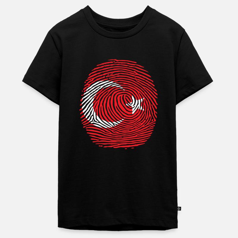 Empreinte digitale du drapeau du pays turc - T-shirt Premium bio Ado - noir