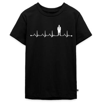 Heartbeat EKG Proud Doctor Gift - T-shirt Premium bio Ado - noir - Devant - AI Model Teenager Male light (155cm)