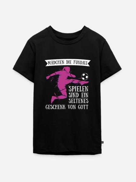Fußball Mädchen Fussball - Teenager Premium Bio T-Shirt - Schwarz