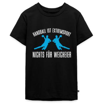 Handballspieler Handball Handballer - Teenager Premium Bio T-Shirt - Schwarz - Vorne - AI Model Teenager Male light (155cm)