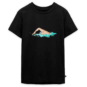 Schwimmen Schwimmer - Teenager Premium Bio T-Shirt - Schwarz - Vorne - AI Model Teenager Male light (155cm)