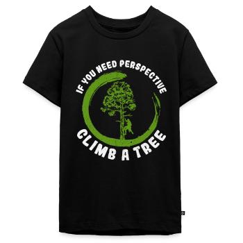 Baumklettern Baumpfleger Arborist Baumkletterer - Teenager Premium Bio T-Shirt - Schwarz - Vorne - AI Model Teenager Male light (155cm)