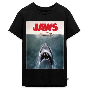 Der Weiße Hai Jaws Filmposter-Logo Mit Hai - Teenager Premium Bio T-Shirt - Schwarz - Vorne - AI Model Teenager Male light (155cm)