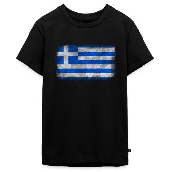 Greek Flag. Cool Greek Family Vacation - Teenager Premium Bio T-Shirt - Schwarz - Vorne - AI Model Teenager Male light (155cm)