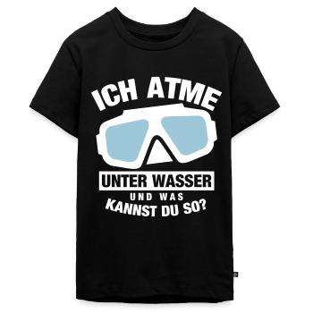 Ich atme unter Wasser Taucher - Teenager Premium Bio T-Shirt - Schwarz - Vorne - AI Model Teenager Male light (155cm)