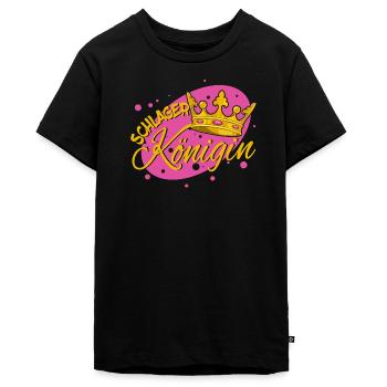 Schlager Queen folk music fan music statement - Teenager Premium Organic T-Shirt - black - Front - AI Model Teenager Male light (155cm)